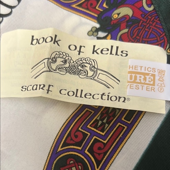 Vintage Irish Celtic Scarf Book of Kells 50" × 12" New w/o Tags Dublin Ireland - Picture 6 of 6